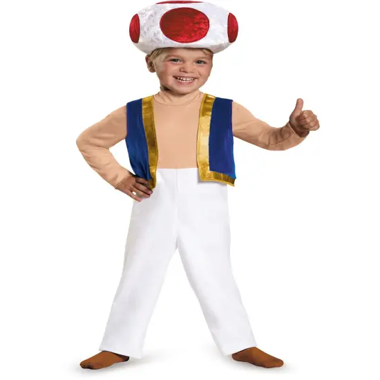 Child's Boys Super Mario Brothers Toad Mushroom Companion Costume {1}