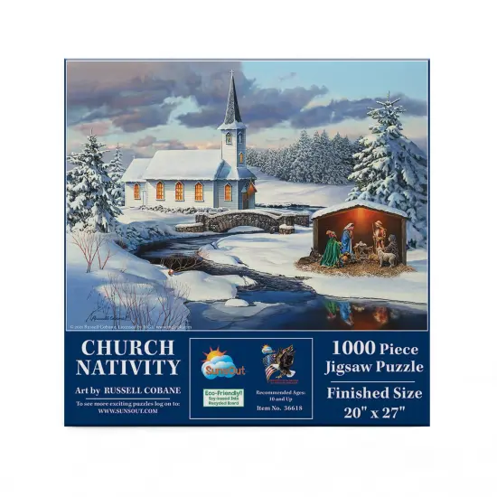 Sunsout Church Nativity 1000 pc Christmas Jigsaw Puzzle 36618 {4}