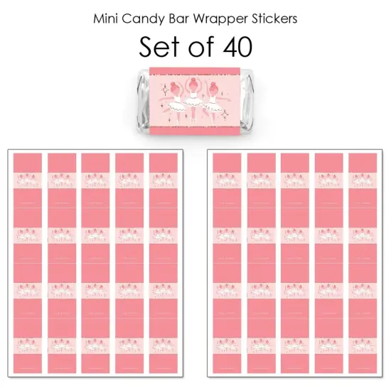 Big Dot of Happiness Tutu Cute Ballerina - Mini Candy Bar Wrapper Stickers - Ballet Birthday Party or Baby Shower Small Favors - 40 Count {4}