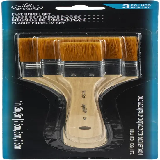 Royal & Langnickel(R) Gold Taklon Flat Brush Set 3/Pkg {1}