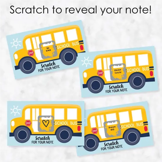Big Dot of Happiness Back to School - First Day of School Kids Lunch Box Notes - Scratch Off Cards - 22 Count {4}