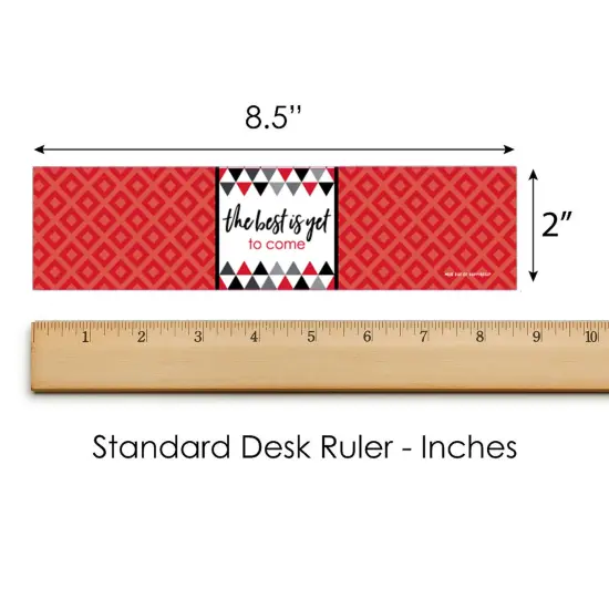 Big Dot of Happiness Red Graduation Party Water Bottle Sticker Labels - Set of 20 {6}