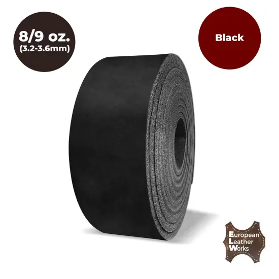 ELW Vegetable Tanned 8-9 oz. (3.2-3.6mm) Straps, Belts, Strips Length60" (152cm) - Full Grain Veg Tan Leather Cowhide Heavy DIY Craft - Holsters, Belt Blanks, Furniture, Stamping {4}