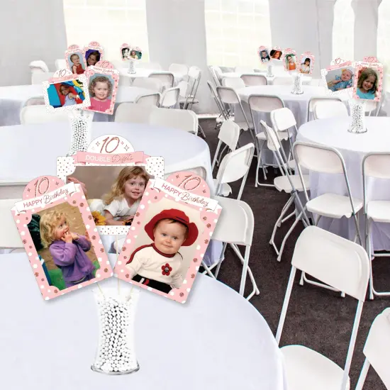 Big Dot of Happiness 10th Pink Rose Gold Birthday Party Picture Centerpiece Photo Table Toppers 15 Pc {4}