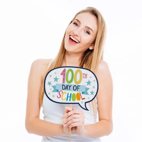 Big Dot of Happiness Happy 100th Day of School - 100 Days Party Photo Booth Props Kit - 20 Count {4}