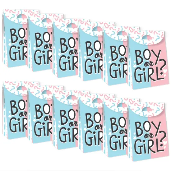 Big Dot of Happiness Baby Gender Reveal - Team Boy or Girl Gift Favor Bags - Party Goodie Boxes - Set of 12 {6}