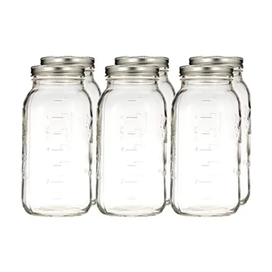 Ball Wide Mouth Half-Gallon Clear Glass Canning Jars Lids and Bands Pack of 6 {3}