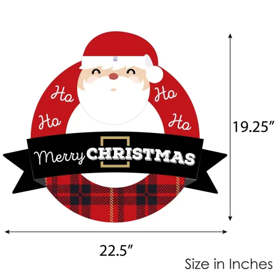 Big Dot of Happiness Jolly Santa Claus - Outdoor Christmas Party Decor - Front Door Wreath {6}