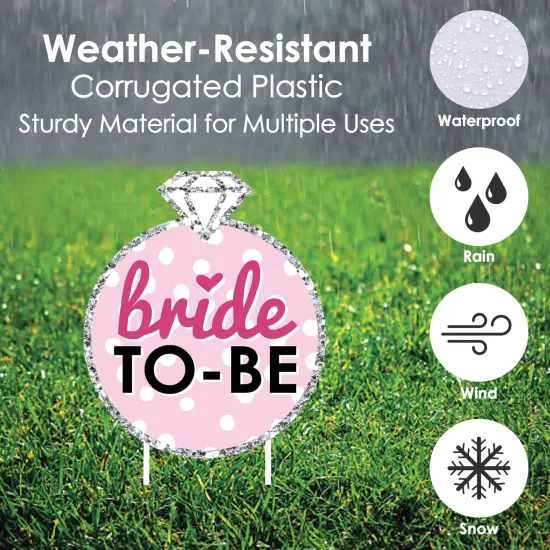 Big Dot of Happiness Bride-to-Be - Diamond Ring Lawn Decorations - Outdoor Classy Bachelorette Party or Bridal Shower Yard Decorations - 10 Piece {6}