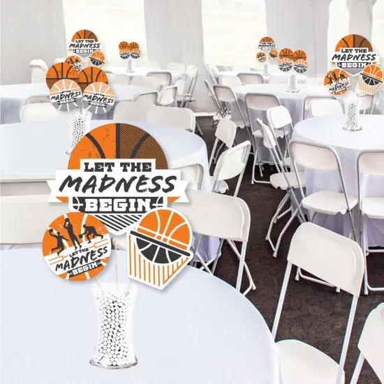 Big Dot of Happiness Basketball - Let the Madness Begin - College Basketball Party Centerpiece Sticks - Showstopper Table Toppers - 35 Pieces {3}