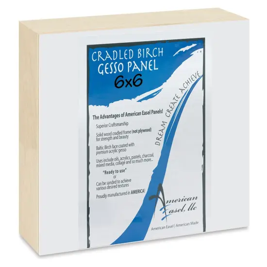 American Easel Gessoed Wood Painting Panel - 6" x 6", 1-5/8" Deep Cradle {1}