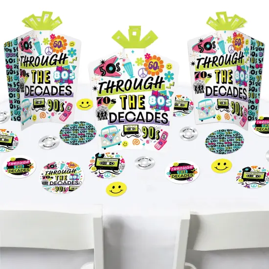 Big Dot of Happiness Through the Decades - 50s, 60s, 70s, 80s, and 90s Party Decor and Confetti - Terrific Table Centerpiece Kit - Set of 30 {1}