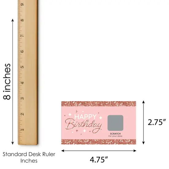 Big Dot of Happiness Pink Rose Gold Birthday - Happy Birthday Party Game Scratch Off Dare Cards - 22 Count {7}