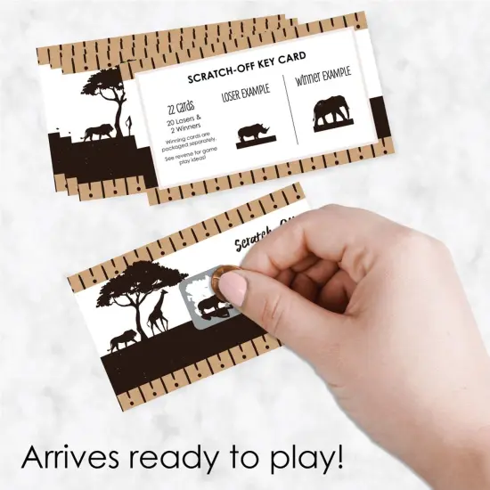 Big Dot of Happiness Wild Safari - African Jungle Adventure Birthday Party or Baby Shower Game Scratch Off Cards - 22 Count {3}