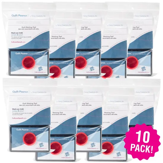 Multipack of 10 - Hancy Quilt Pounce Pad W/Chalk Powder-4oz White {1}