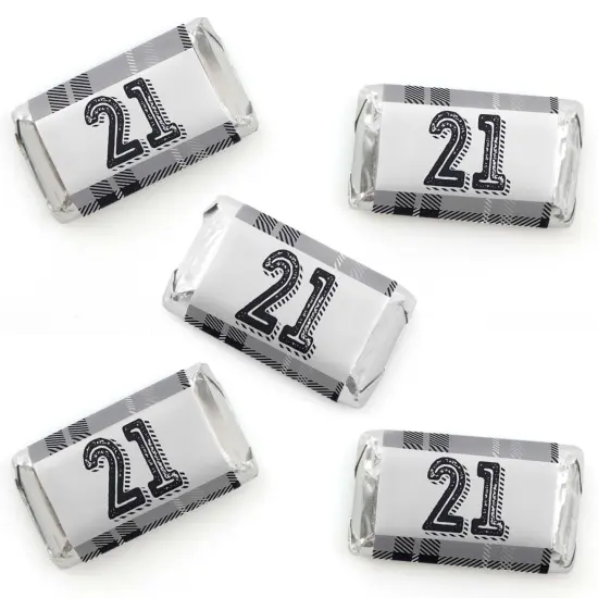 Big Dot of Happiness Finally 21 - Mini Candy Bar Wrapper Stickers - 21st Birthday Party Small Favors - 40 Count {1}