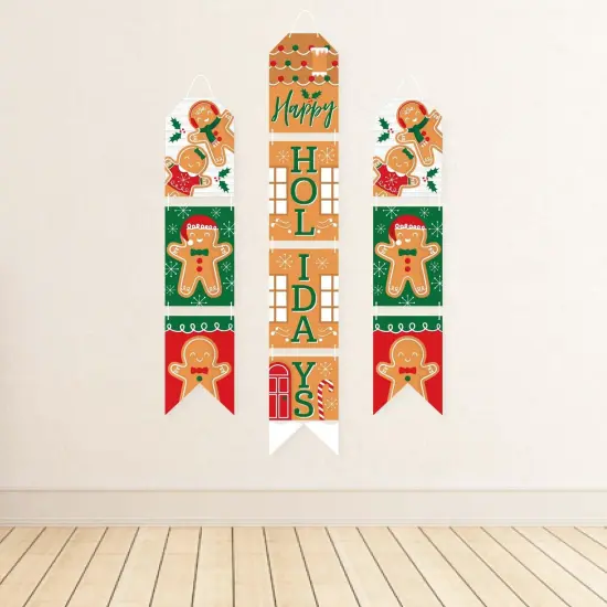 Big Dot of Happiness Gingerbread Christmas - Hanging Vertical Paper Door Banners - Gingerbread Man Holiday Party Wall Decor Kit - Indoor Door Decor {4}