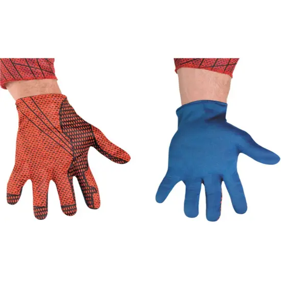 Adult The Amazing Spider-Man Red and Blue Costume Accessory Gloves {1}