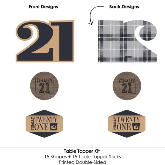 Big Dot of Happiness Finally 21 - 21st Birthday Party Centerpiece Sticks - Table Toppers - Set of 15 {6}