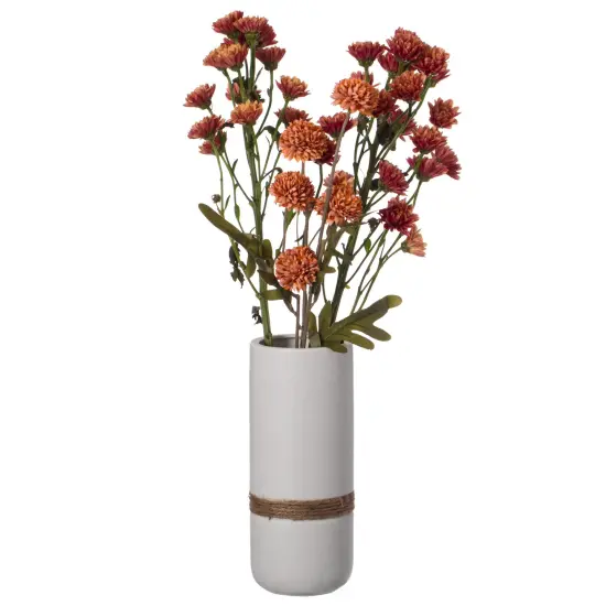 Decorative Modern Ceramic Cylinder Shape Table Vase Flower Holder with Rope {4}