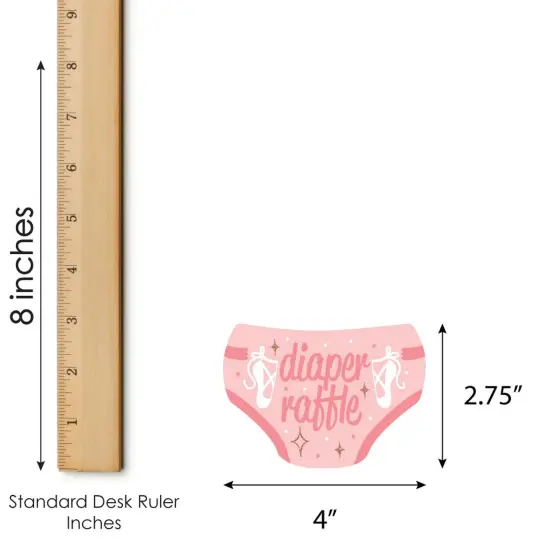 Big Dot of Happiness Tutu Cute Ballerina - Diaper Shaped Raffle Ticket Inserts - Ballet Baby Shower Activities - Diaper Raffle Game - Set of 24 {4}