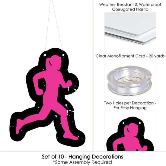 Big Dot of Happiness Hanging Set the Pace - Running - Outdoor Hanging Decor - Track, Cross Country or Marathon Party Decorations - 10 Pieces {6}