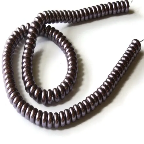 100 8mm Gray Glass Pearl Beads Faux Pearl Disc Beads {6}