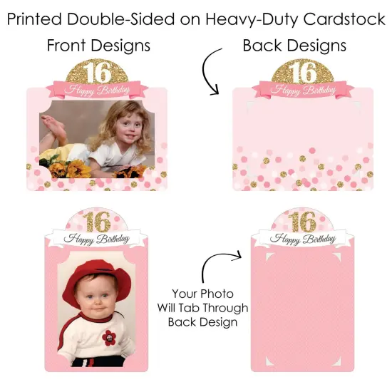 Big Dot of Happiness Sweet 16 - 16th Birthday Party Picture Centerpiece Sticks - Photo Table Toppers - 15 Pieces {7}