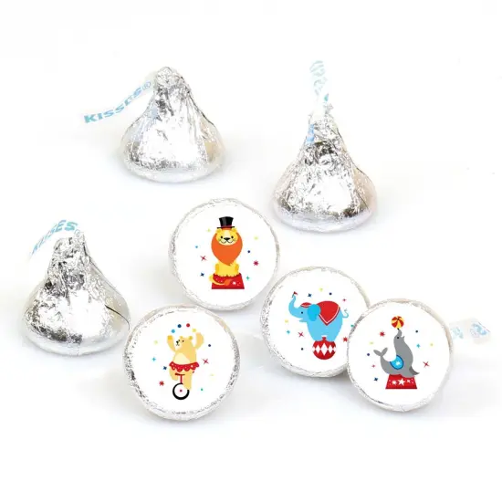 Big Dot of Happiness Carnival - Step Right Up Circus - Carnival Themed Round Candy Sticker Favors - Labels Fits Chocolate Candy (1 sheet of 108) {1}