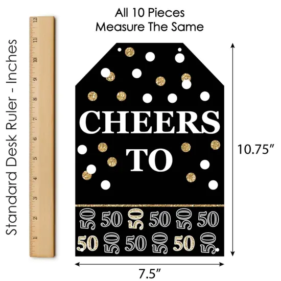 Big Dot of Happiness Adult 50th Birthday - Gold - Hanging Vertical Paper Door Banners - Birthday Party Wall Decoration Kit - Indoor Door Decor {7}