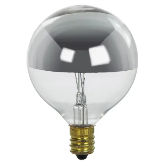 SUNLITE 25W 120V Globe G16.5 E12 Silverbowl Incandescent Light Bulb {1}