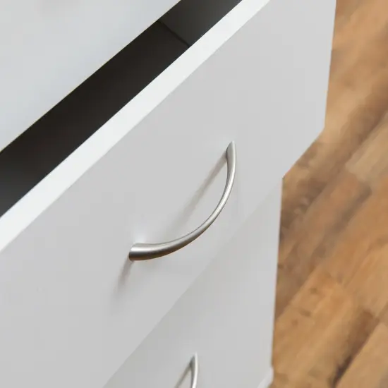 Office File Cabinet 3 Drawer Chest with Rolling Casters White {5}