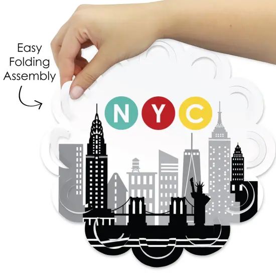 Big Dot of Happiness NYC Cityscape - New York City Party Round Table Decorations - Paper Chargers - Place Setting For 12 {6}