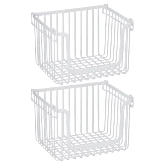 mDesign Stackable Food Organizer Storage Basket, Open Front {4}
