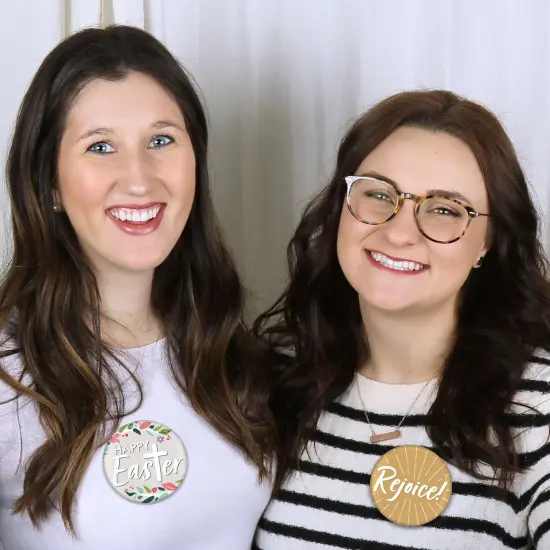 Big Dot of Happiness Religious Easter - 3 inch Christian Holiday Party Badge - Pinback Buttons - Set of 8 {6}