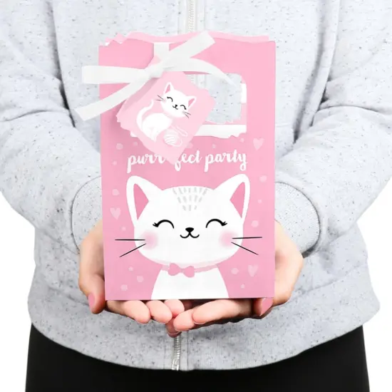 Big Dot of Happiness Purr-fect Kitty Cat - Kitten Meow Baby Shower or Birthday Party Favor Boxes - Set of 12 {6}