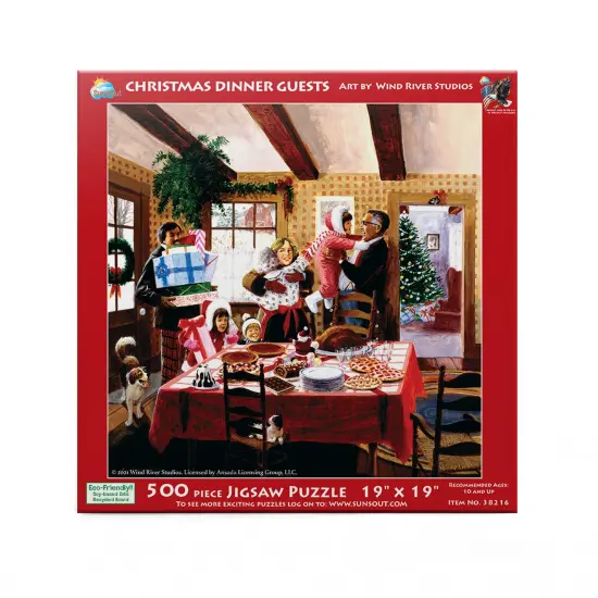 Sunsout Christmas Dinner Guests 500 pc Christmas Jigsaw Puzzle 38216 {4}