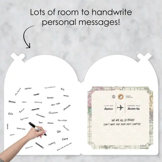 Big Dot of Happiness World Awaits - Travel Themed Congratulations Giant Greeting Card - Big Shaped Jumborific Card {4}