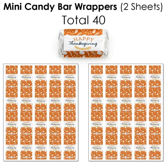 Big Dot of Happiness Happy Thanksgiving - Fall Harvest Party Candy Favor Sticker Kit - 304 Pieces {4}