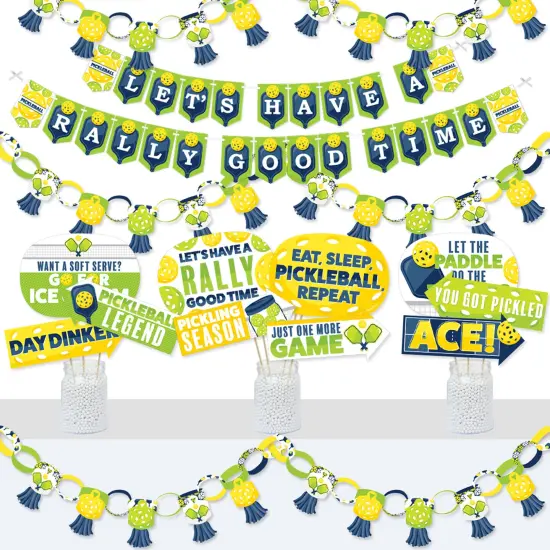 Big Dot of Happiness Let's Rally - Pickleball - Banner and Photo Booth Decorations - Birthday or Retirement Party Supplies Kit - Doterrific Bundle {1}