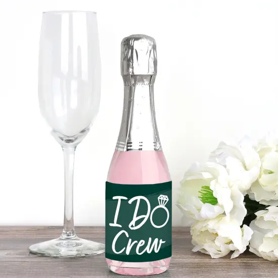 Big Dot of Happiness Emerald Elegantly Simple - Mini Wine and Champagne Bottle Label Stickers - Wedding or Bridal Shower Guest Party Favor Gift 16 Ct {3}