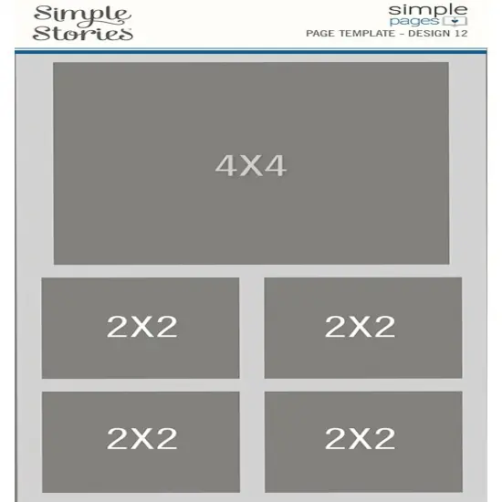 Simple Stories Simple Pages Page Template-(1) 1-4"X4" & 4-2"X2" {1}