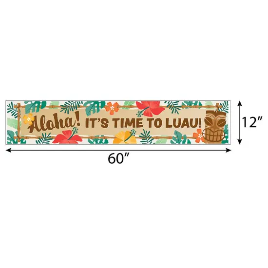 Big Dot of Happiness Tropical Luau - Hawaiian Beach Party Decorations Party Banner {3}