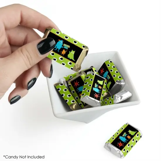 Big Dot of Happiness Monster Bash - Mini Candy Bar Wrapper Stickers - Little Monster Birthday Party or Baby Shower Small Favors - 40 Count {3}