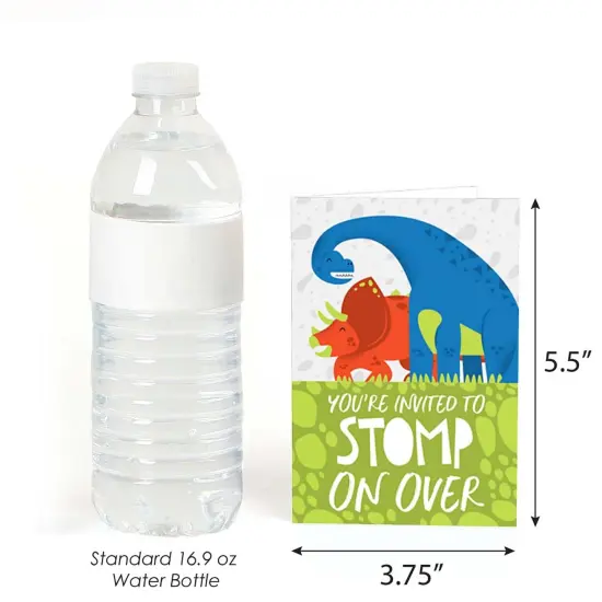 Big Dot of Happiness Roar Dinosaur - Fill In Dino Mite Baby Shower or Birthday Party Invitations (8 count) {4}