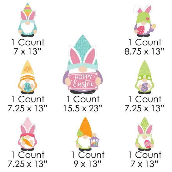 Big Dot of Happiness Easter Gnomes - Yard Sign and Outdoor Lawn Decorations - Spring Bunny Party Yard Signs - Set of 8 {7}