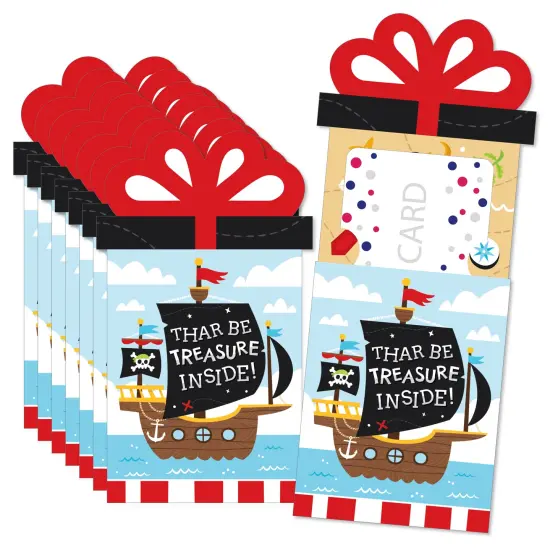 Big Dot of Happiness Pirate Ship Adventures - Skull Birthday Party Money and Gift Card Sleeves - Nifty Gifty Card Holders - Set of 8 {1}