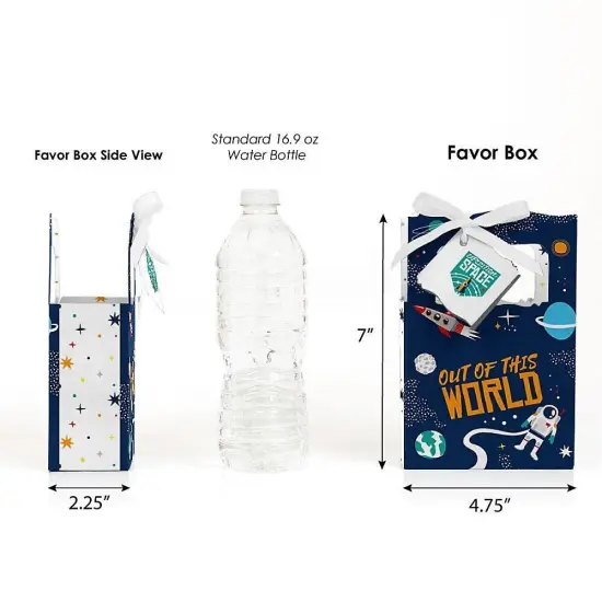 Big Dot of Happiness Blast Off to Outer Space - Rocket Ship Baby Shower or Birthday Party Favor Boxes - Set of 12 {3}