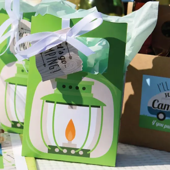 Big Dot of Happiness Happy Camper - Camping Baby Shower or Birthday Party Favor Boxes - Set of 12 {7}