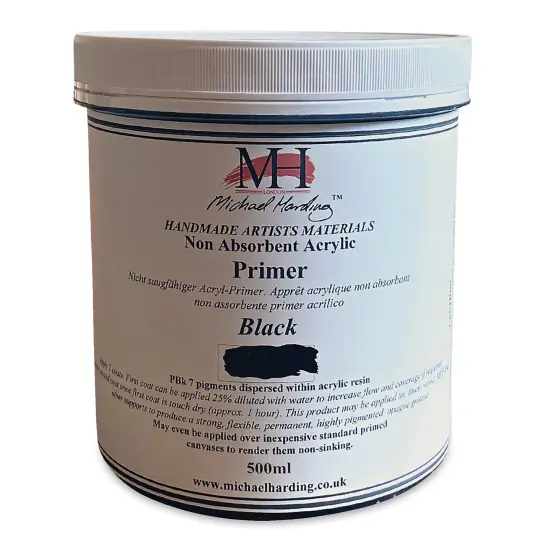 Michael Harding Non-Absorbent Acrylic Primer - Black, 500 ml, Jar {1}